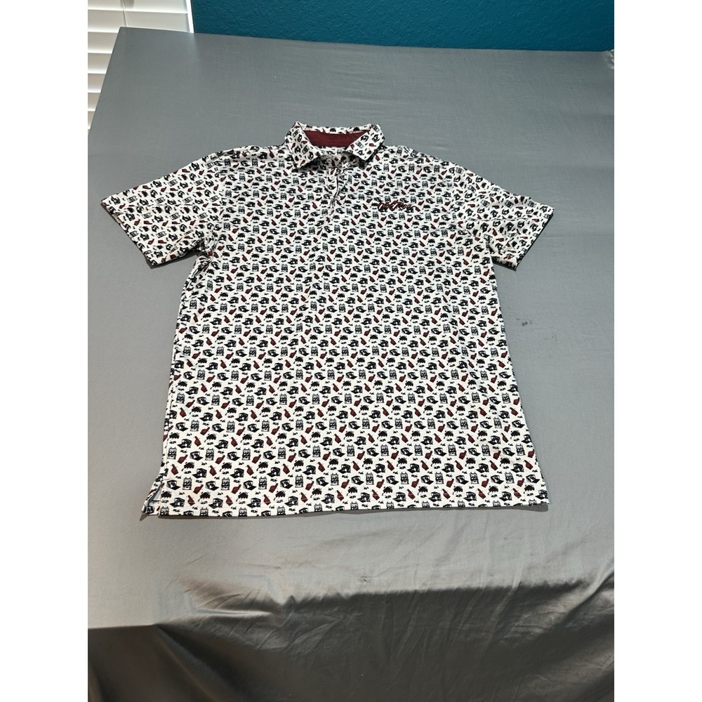 Old Row Tailgate/Pregame Pattern Polo‎ L Moisture Wicking